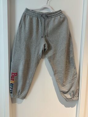 Burberry Gray Jogger Sweatpants with Rainbow Logo